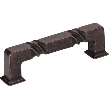 Jeffrey Alexander 96 mm Center-to-Center Distressed Oil Rubbed Bronze Rustic Twist Tahoe Cabinet Pull 602-96DMAC